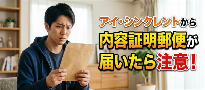 アイ・シンクレントから内容証明郵便が届いたら注意！